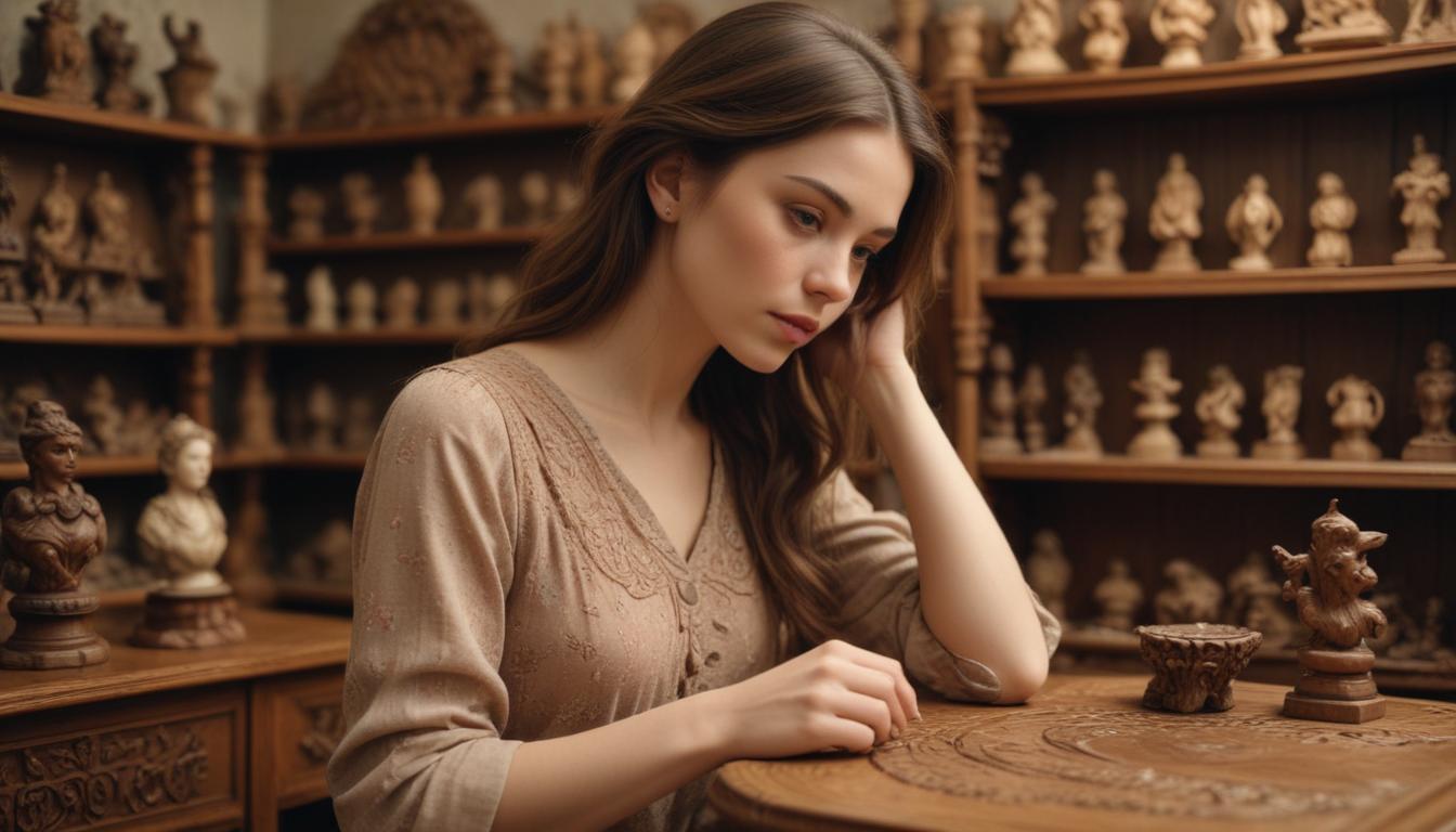 A woman sanding a wooden desk for an upcycling project