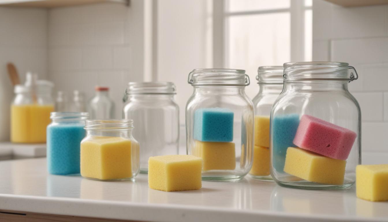 Sanding block creating a distressed effect on a jar