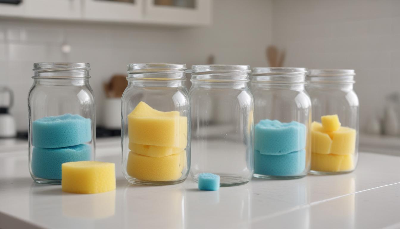 Before and after shot of plain jars versus painted rustic jars