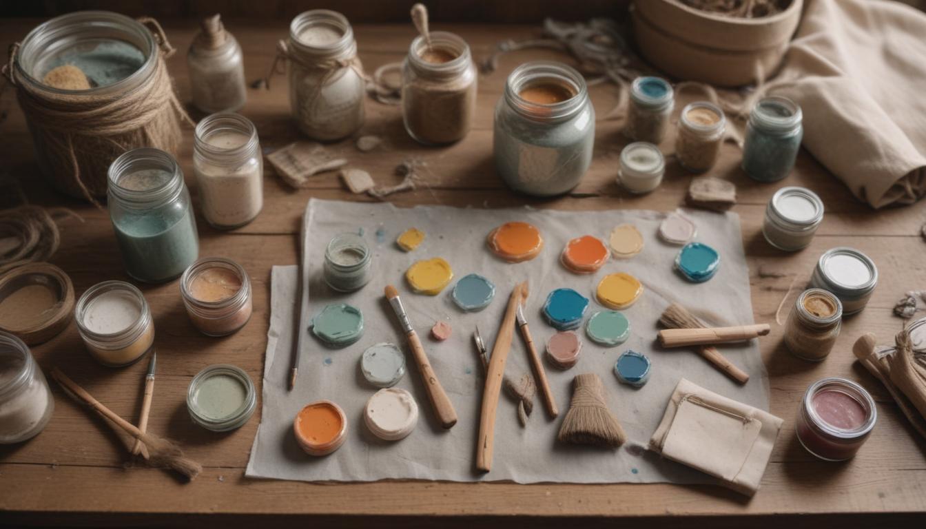 A jar painted with chalk paint featuring stenciled designs and a distressed finish