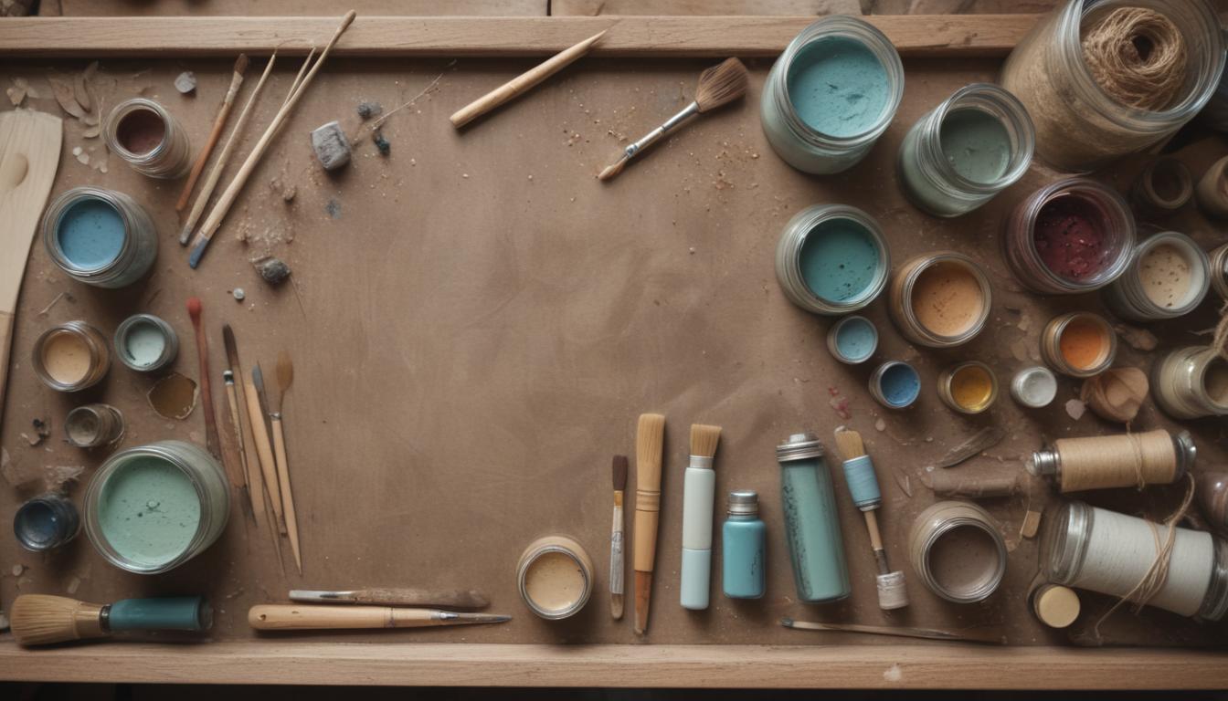 Decorated jars displayed as candle holders, planters, and labeled storage jars on a shelf