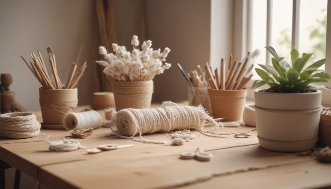 Happy creator showing off their macramé wall hanging
