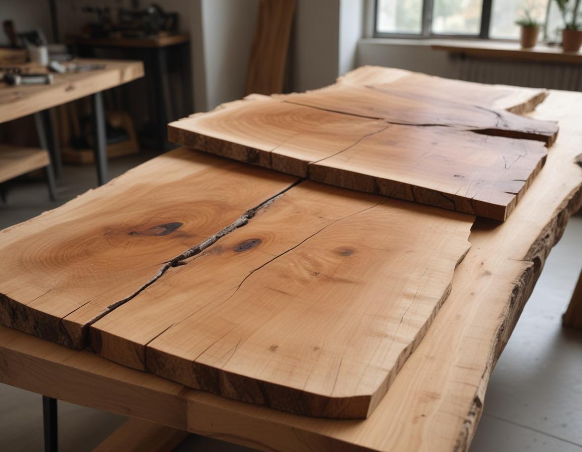 A DIY mold being built for encasing wooden slabs, ensuring it is leak-proof.