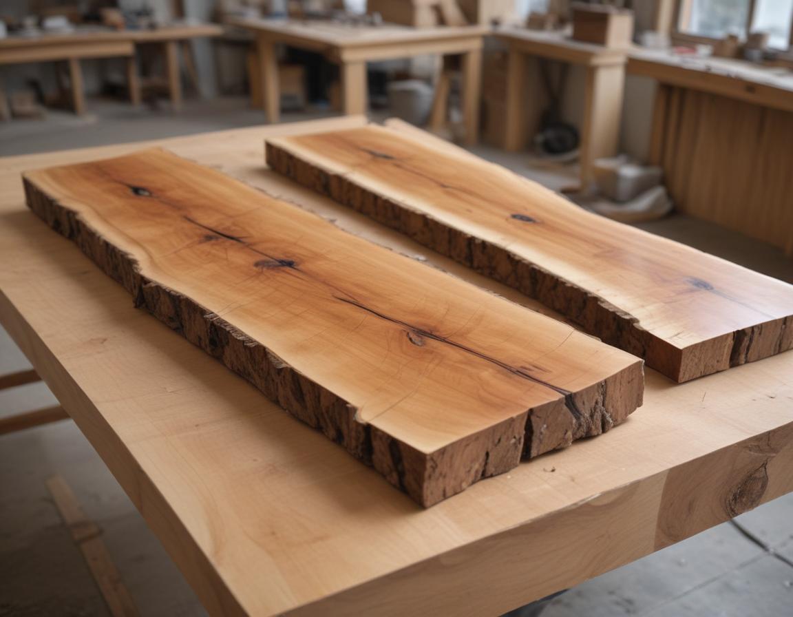A resin river table curing undisturbed in a clean workshop space.