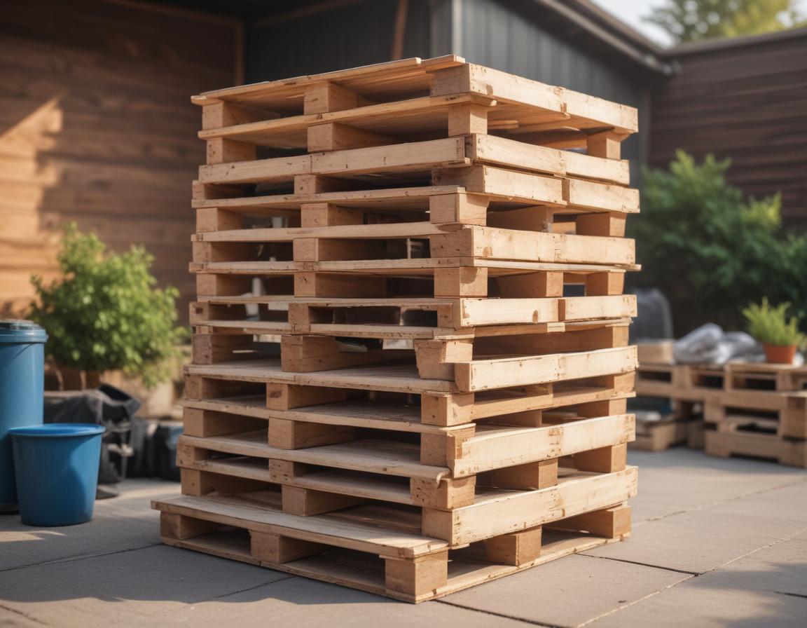 A completed rustic pallet wall lit by warm ambient lights in a cozy modern living space