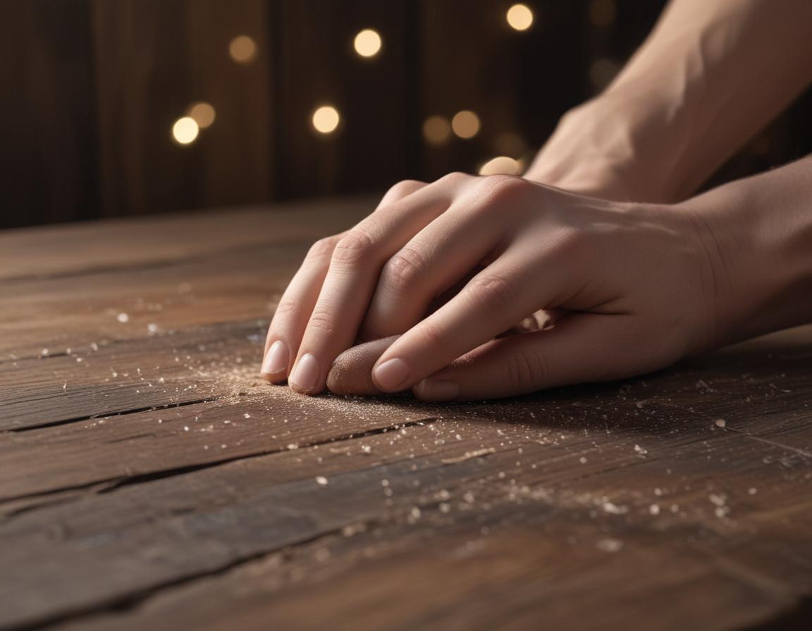 A mid-process snapshot of an old coffee table being painted in vibrant teal with neatly arranged brushes.