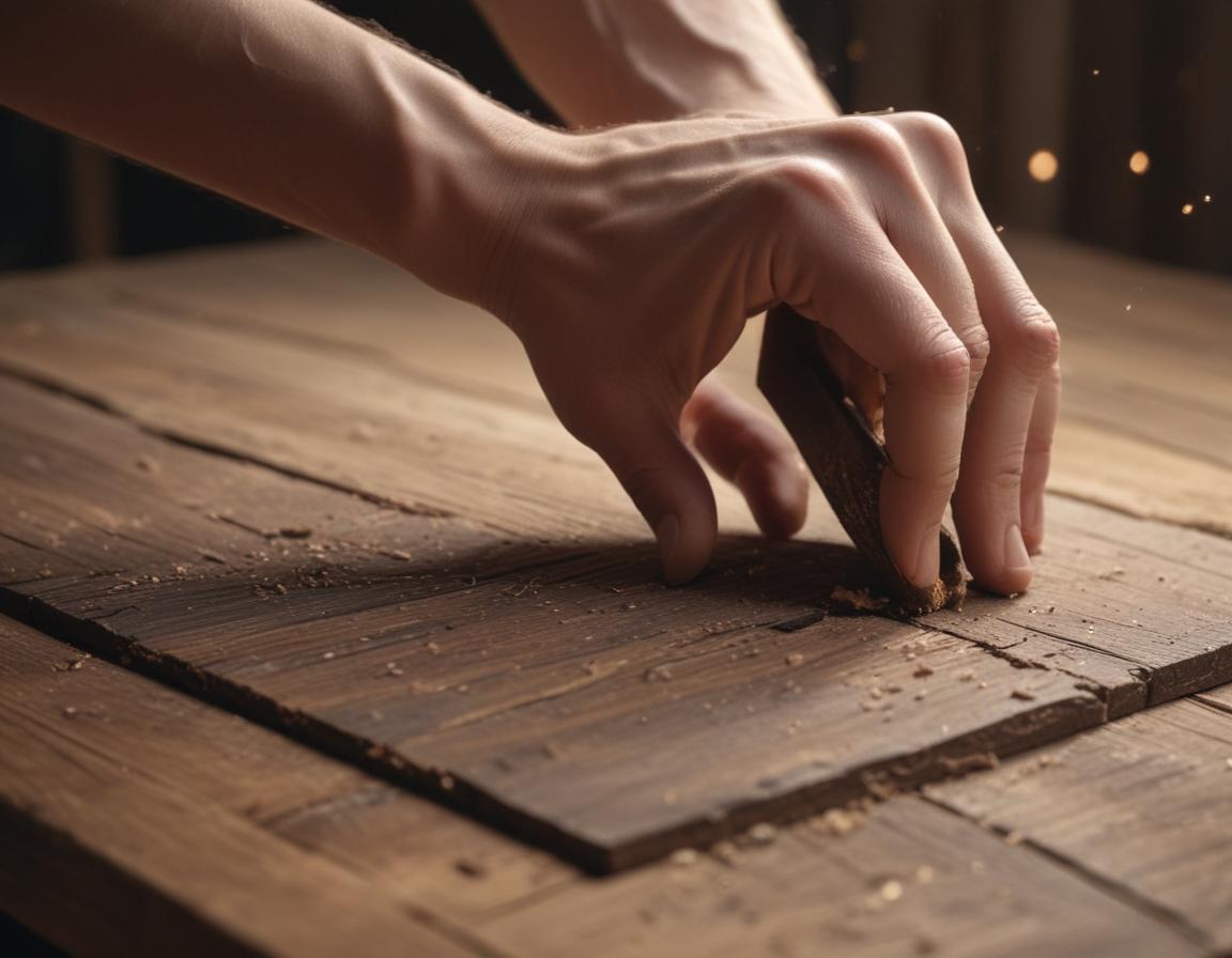 A smiling person holding a hand-painted vase next to a refurbished chair surrounded by upcycled décor pieces.