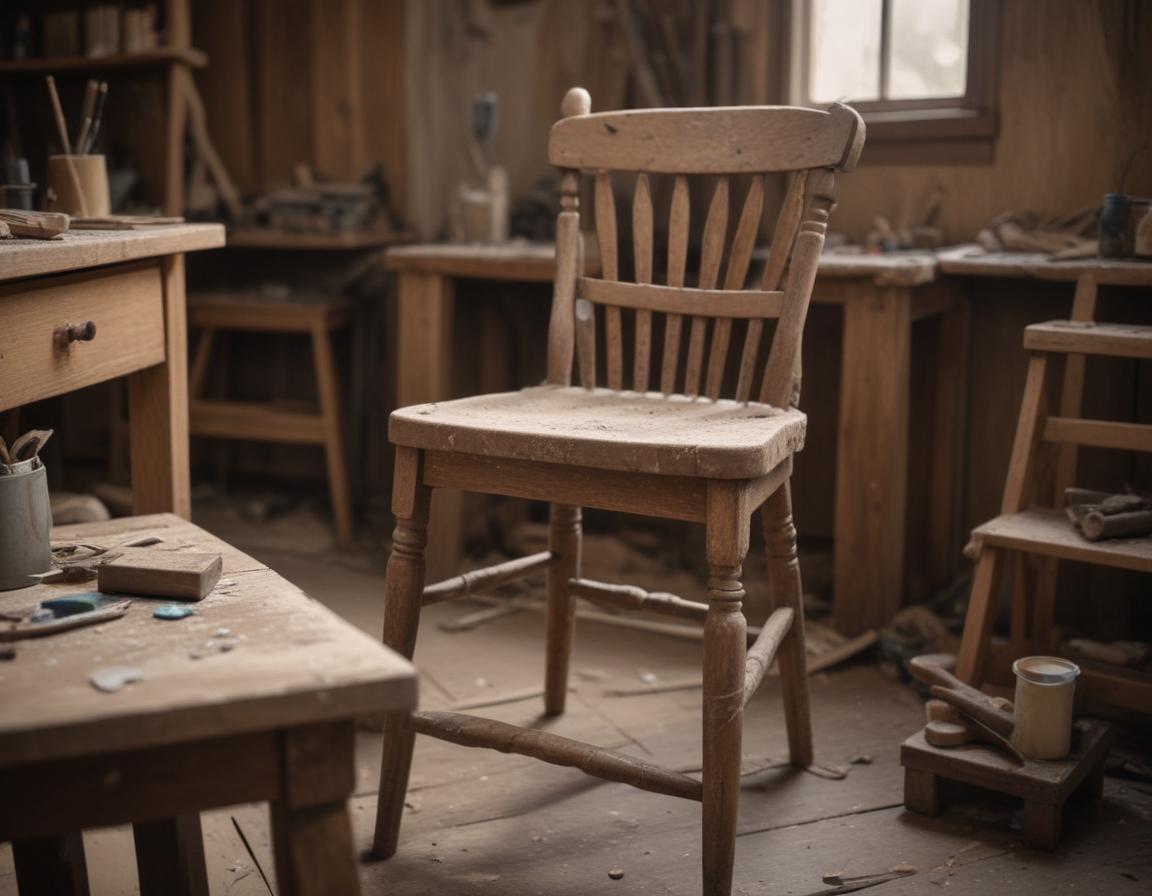 A person applying a clean white primer coat of paint to the top of a wooden drawer in a well-organized garage space.